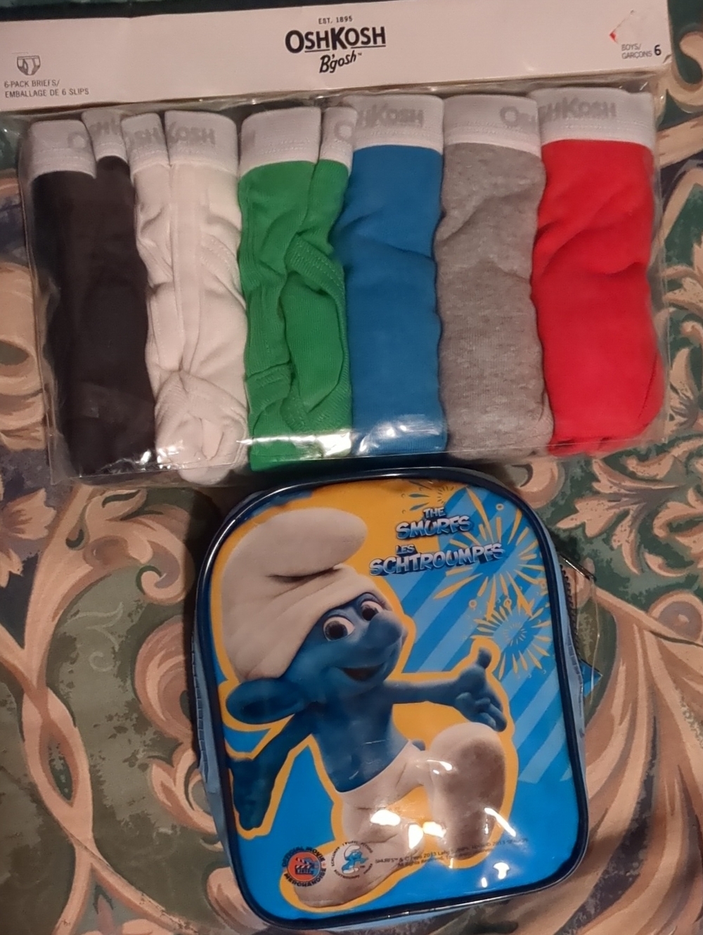 OshKosh B'gosh Boys' 6-Pack Boxer Briefs And Smurfs 5-PACT Briefs